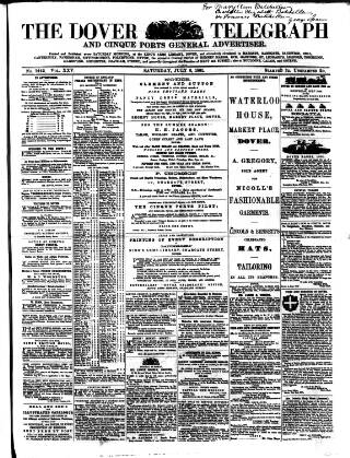 cover page of Dover Telegraph and Cinque Ports General Advertiser published on July 6, 1861