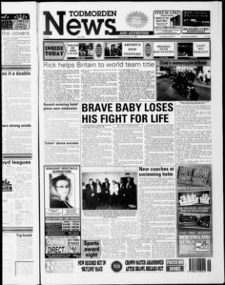 cover page of Todmorden & District News published on November 15, 1996