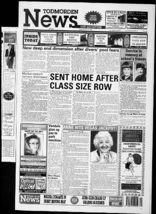 cover page of Todmorden & District News published on February 28, 1997