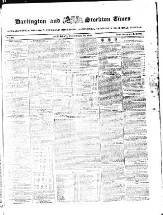 cover page of Darlington & Stockton Times published on December 30, 1848