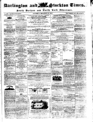 cover page of Darlington & Stockton Times published on December 30, 1854