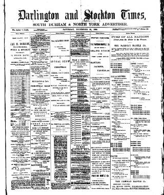 cover page of Darlington & Stockton Times published on November 30, 1889