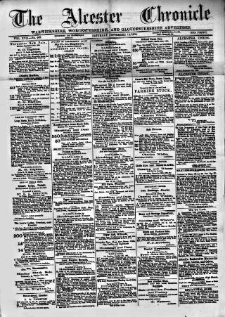cover page of Alcester Chronicle published on September 18, 1880