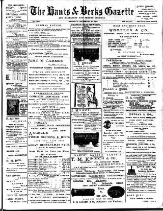 cover page of Hants and Berks Gazette and Middlesex and Surrey Journal published on September 18, 1897