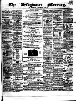 cover page of Bridgwater Mercury published on December 30, 1857
