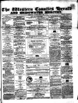 cover page of Bridgwater Mercury published on July 6, 1859