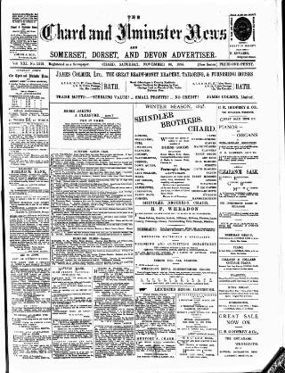 cover page of Chard and Ilminster News published on November 30, 1895