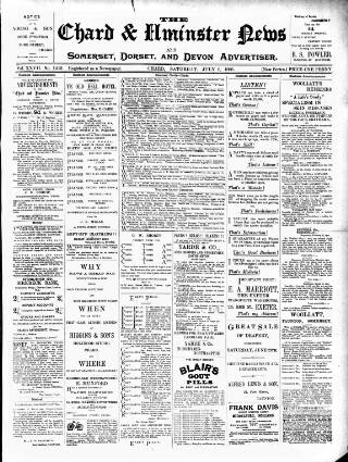 cover page of Chard and Ilminster News published on July 6, 1901