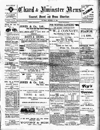 cover page of Chard and Ilminster News published on December 30, 1905