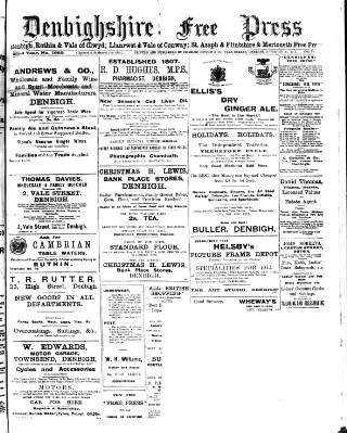 cover page of Denbighshire Free Press published on November 30, 1912