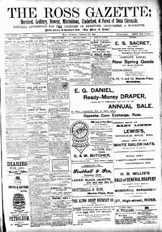 cover page of Ross Gazette published on February 28, 1901