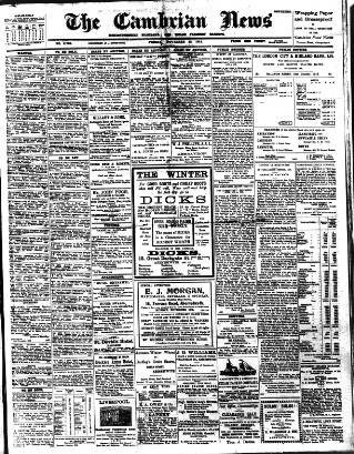 cover page of Cambrian News published on November 15, 1912