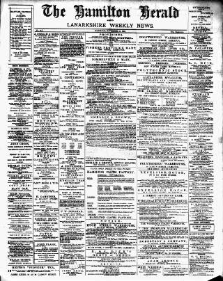 cover page of Hamilton Herald and Lanarkshire Weekly News published on November 30, 1889