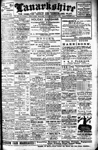 cover page of Hamilton Herald and Lanarkshire Weekly News published on July 6, 1910