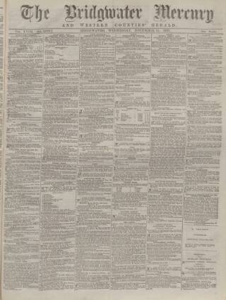 cover page of Bridgwater Mercury published on November 15, 1876