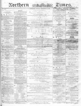 cover page of Northern Daily Times published on December 30, 1859
