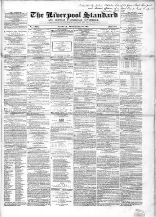 cover page of Liverpool Standard and General Commercial Advertiser published on November 30, 1847