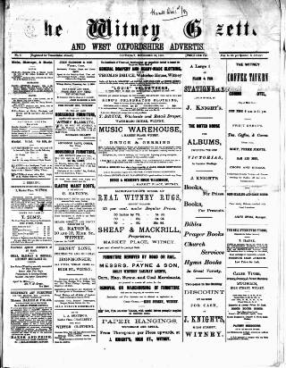 cover page of Witney Gazette and West Oxfordshire Advertiser published on December 30, 1882