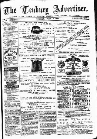 cover page of Tenbury Wells Advertiser published on July 6, 1880