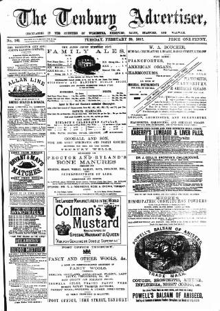 cover page of Tenbury Wells Advertiser published on February 28, 1882