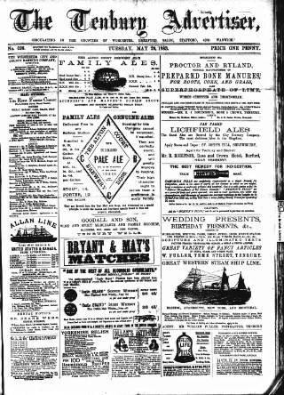 cover page of Tenbury Wells Advertiser published on May 29, 1883
