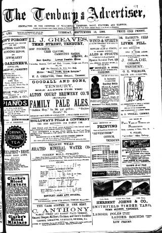 cover page of Tenbury Wells Advertiser published on September 18, 1900