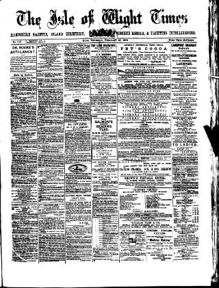 cover page of Isle of Wight Times published on February 28, 1878