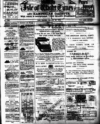 cover page of Isle of Wight Times published on November 30, 1905