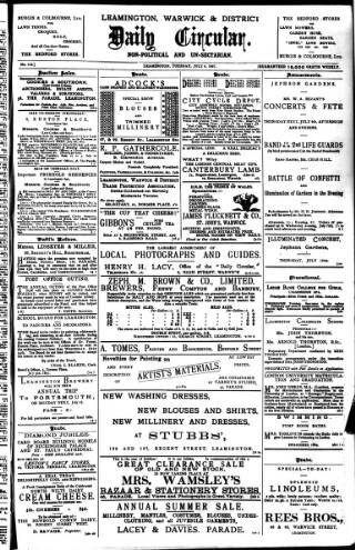 cover page of Leamington, Warwick, Kenilworth & District Daily Circular published on July 6, 1897