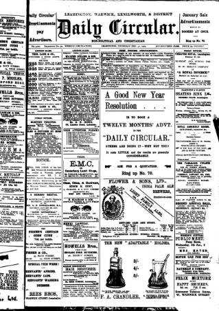 cover page of Leamington, Warwick, Kenilworth & District Daily Circular published on December 30, 1909
