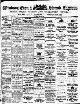 cover page of Windsor and Eton Express published on July 6, 1912