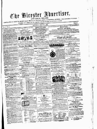 cover page of Bicester Advertiser published on July 6, 1861