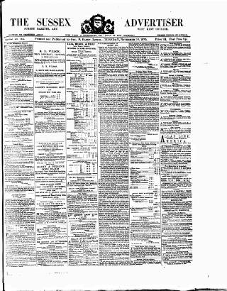 cover page of Surrey Gazette published on November 30, 1875