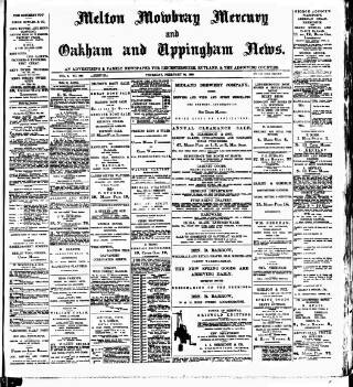 cover page of Melton Mowbray Mercury and Oakham and Uppingham News published on February 28, 1889