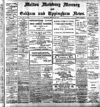 cover page of Melton Mowbray Mercury and Oakham and Uppingham News published on February 28, 1907