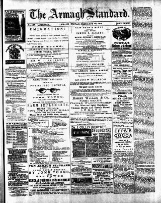 cover page of Armagh Standard published on February 28, 1890