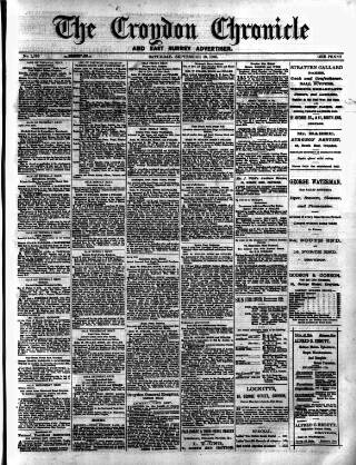 cover page of Croydon Chronicle and East Surrey Advertiser published on September 18, 1886