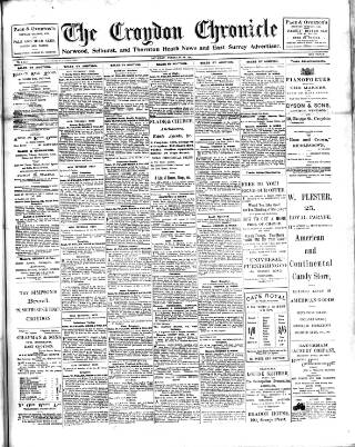 cover page of Croydon Chronicle and East Surrey Advertiser published on February 28, 1903