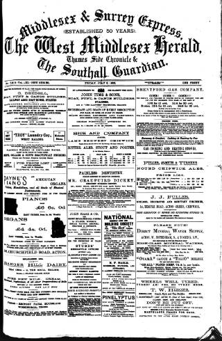 cover page of Middlesex & Surrey Express published on July 6, 1906