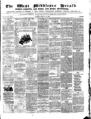 cover page of West Middlesex Herald published on February 28, 1863