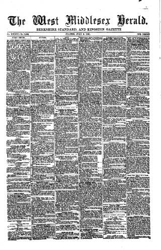 cover page of West Middlesex Herald published on July 6, 1891
