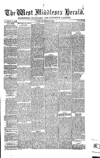 cover page of West Middlesex Herald published on December 30, 1891
