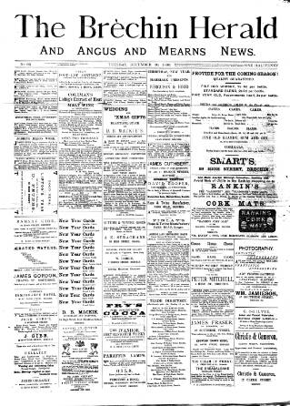 cover page of Brechin Herald published on December 30, 1890