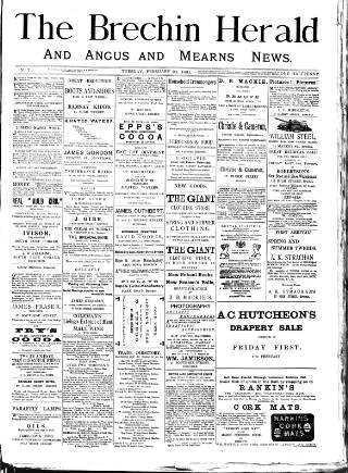 cover page of Brechin Herald published on February 24, 1891