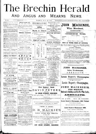 cover page of Brechin Herald published on July 14, 1891