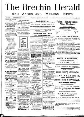 cover page of Brechin Herald published on September 29, 1891