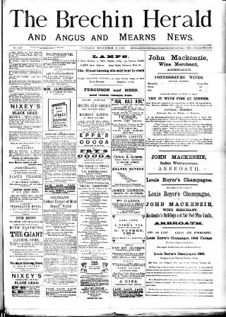 cover page of Brechin Herald published on November 3, 1891