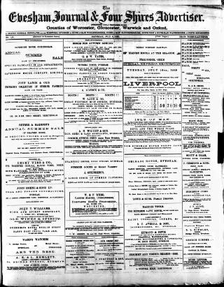 cover page of Evesham Journal published on July 6, 1889