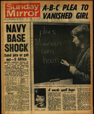 cover page of Sunday Mirror published on November 15, 1964