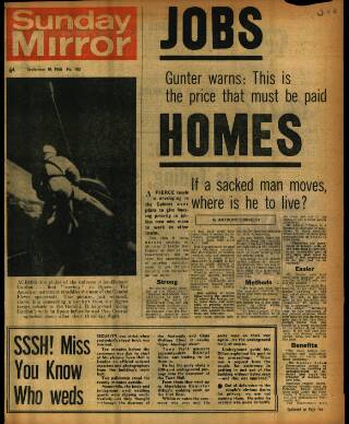 cover page of Sunday Mirror published on September 18, 1966